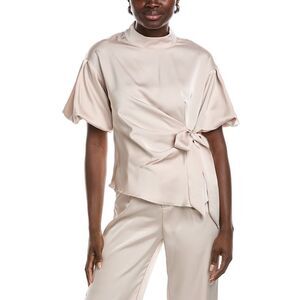 Gracia Womens  Side Tie Satin Top